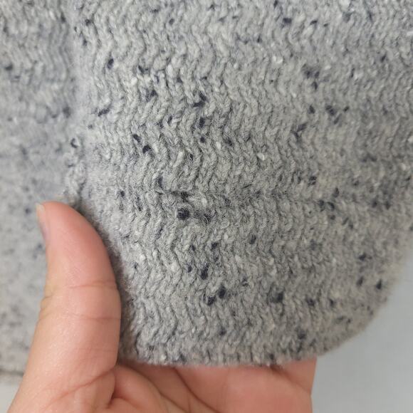 J. Crew Mercantile Women's Cardigan Large Grey Lambs Wool Peasant Lagenlook Boho - Picture 7 of 11